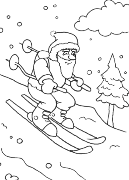 Дед Мороз рисунок раскраска