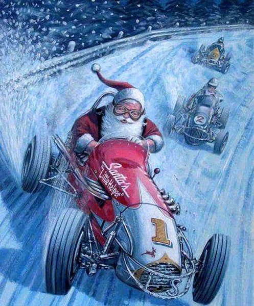 Дед Мороз гонщик