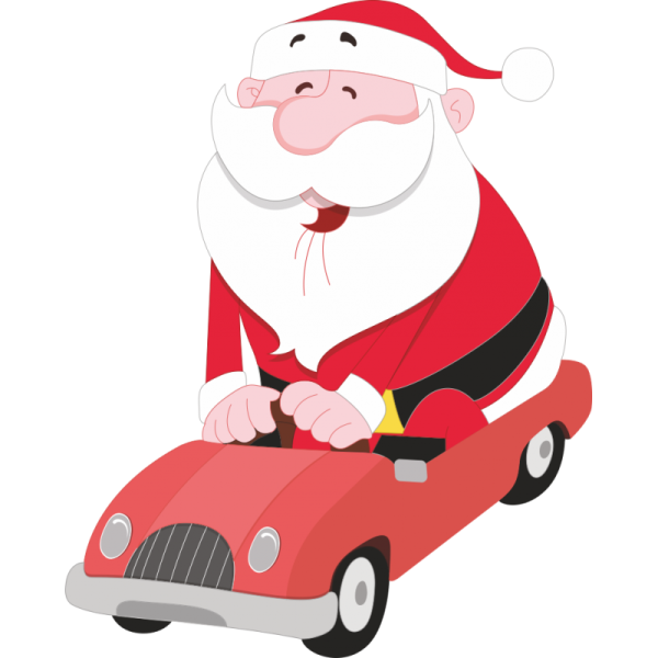 Санта Клаус на автомобиле