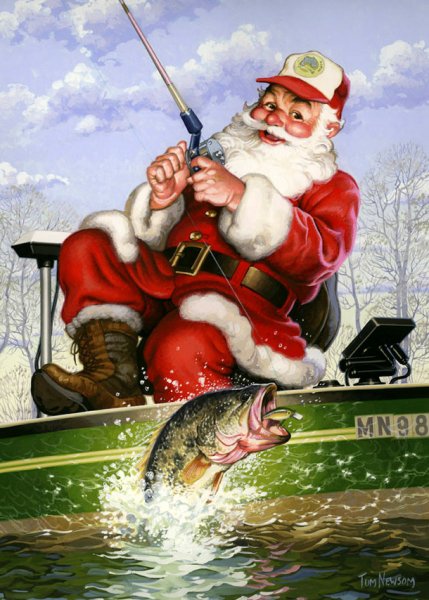 Открытка с новым годом рыбаку