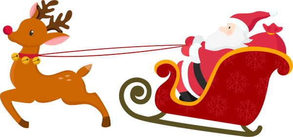 Сани Деда Мороза с оленями