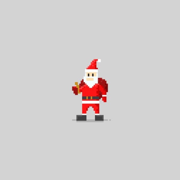 Санта пиксель арт