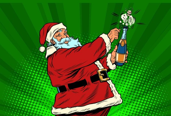 Дед Мороз с бутылкой