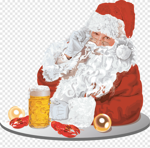 Дед Мороз с бокалом