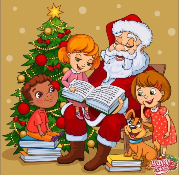 Дед Мороз с книжкой
