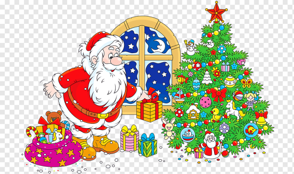 Дед Мороз и подарки под елкой