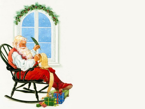 Дед Мороз в кресле качалке
