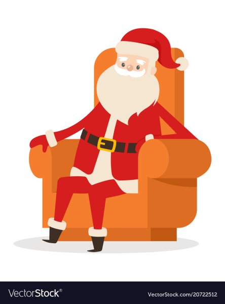 Дед Мороз сидит на стуле