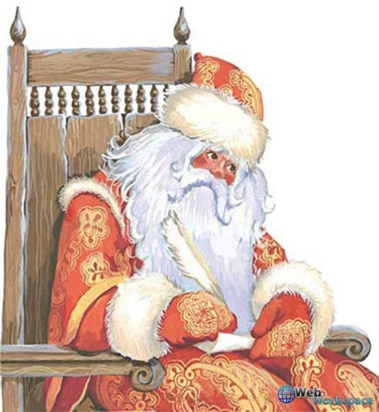 Прозрачные иллюстрации дед Мороз сидя