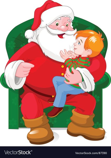 Санта Клаус с ребенком на коленях