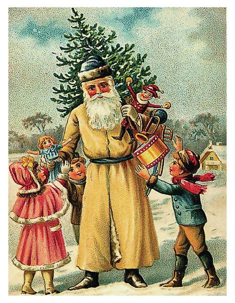 Старинные открытки с дедом Морозом