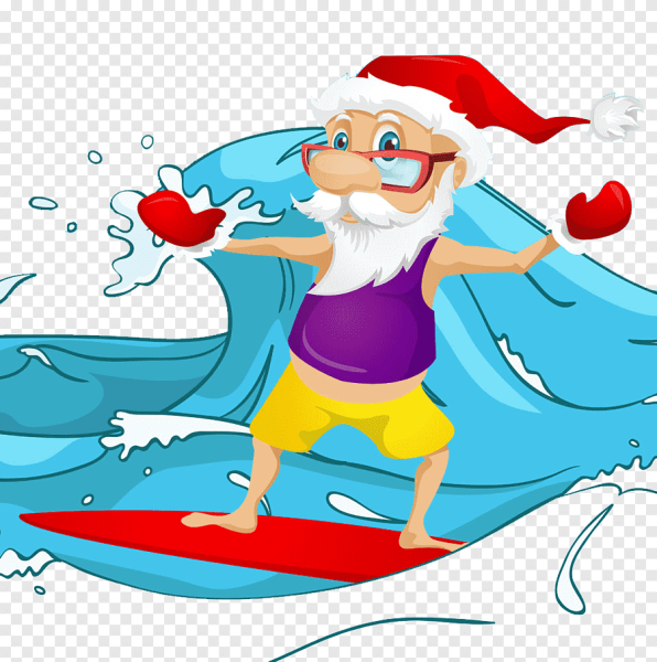 Дед Мороз пловец