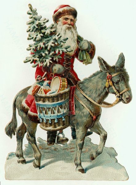 Санта Клаус на ослике в Германии
