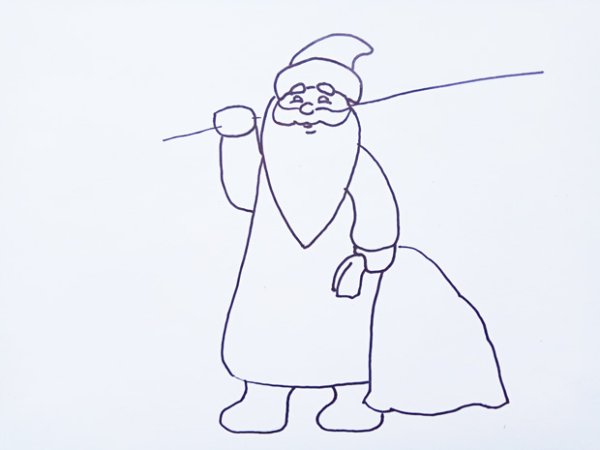 Пошаговое рисование Деда Мороза в старшей группе
