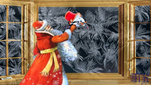 Рисуем Деда Мороза на окне