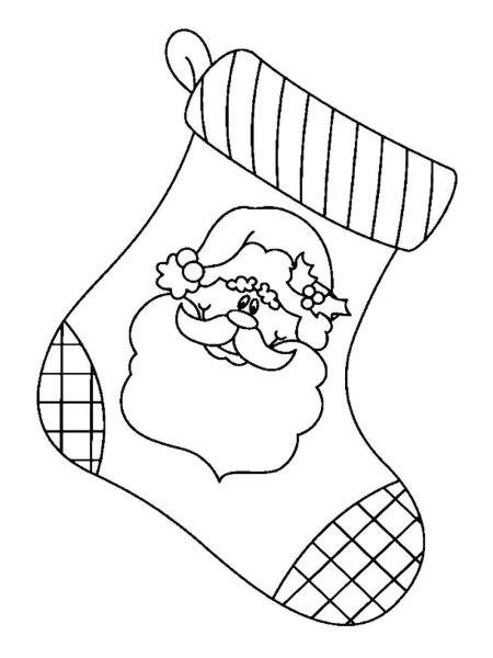 Новогодние носки для вырезания