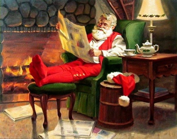 Санта Клаус в кресле