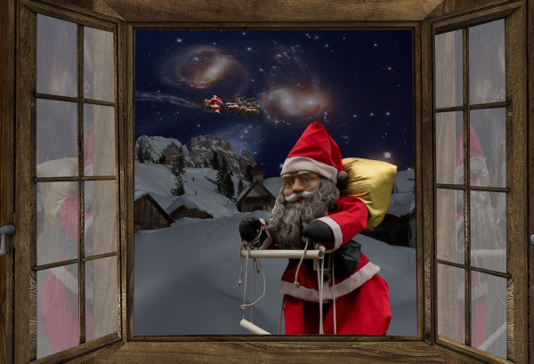 Санта Клаус на окно