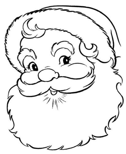 Дед Мороз лицо раскраска для детей
