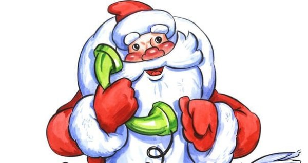 Дед Мороз с телефоном картинка