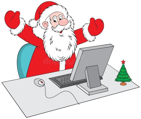 Дед Мороз за компьютеро