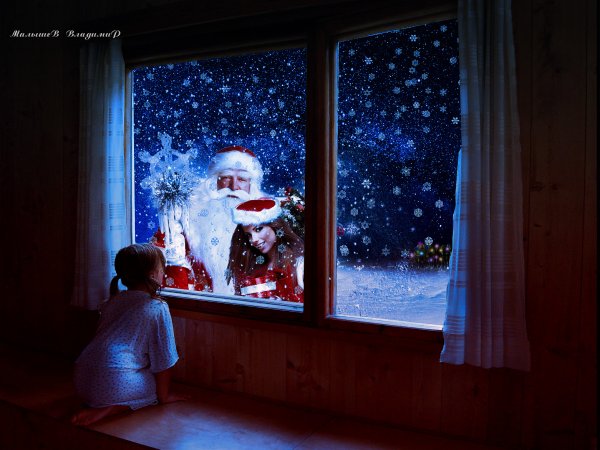 Дед Мороз на окно
