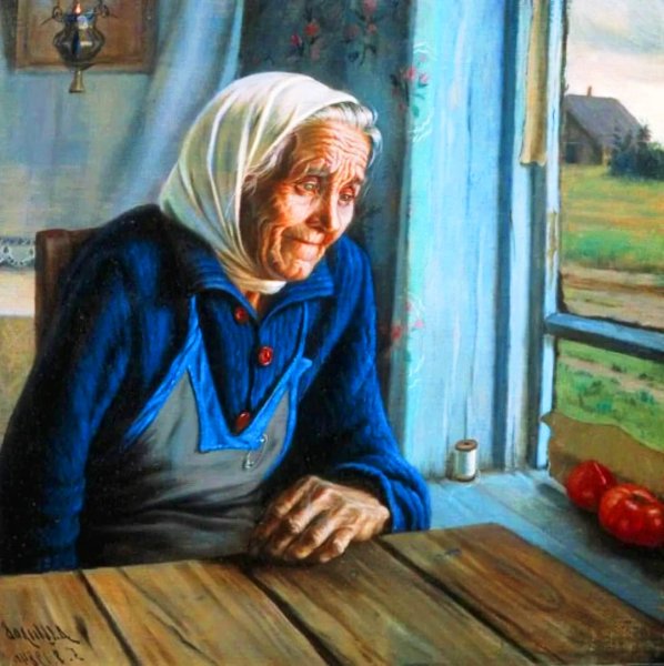 Картина Александра Шилова "мать у окна"