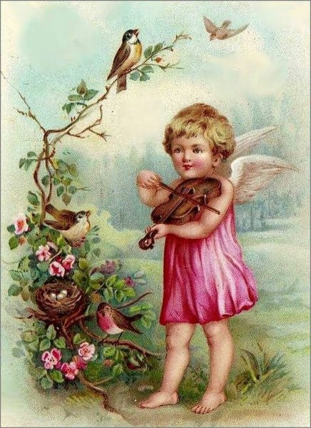 Старые открытки с ангелами