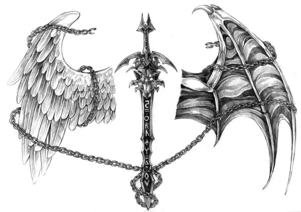 Рисунки демон с мечом