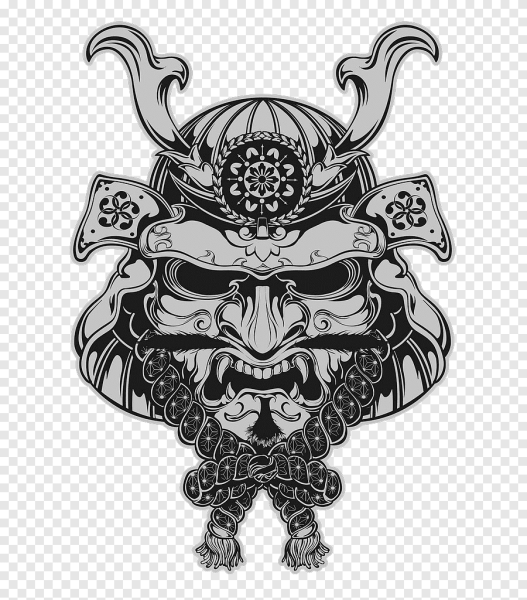 Шлем самурая с маской демона