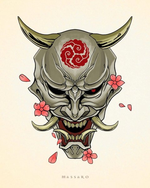 Самурайская маска демона Ханья