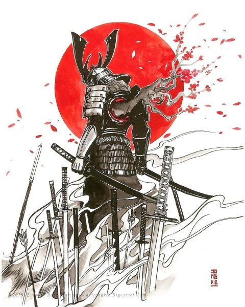 Рисунки демон самурай