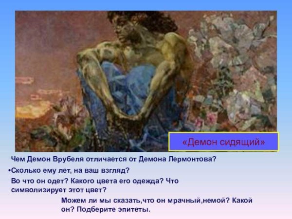 Демон Лермонтов картина Врубеля