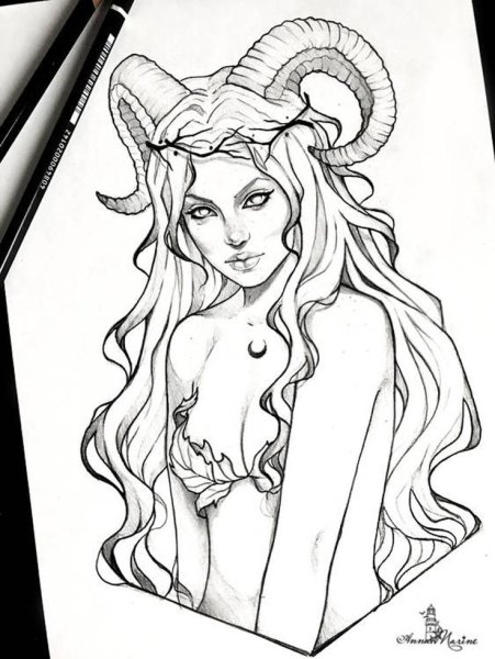 Рисунки демон женщина