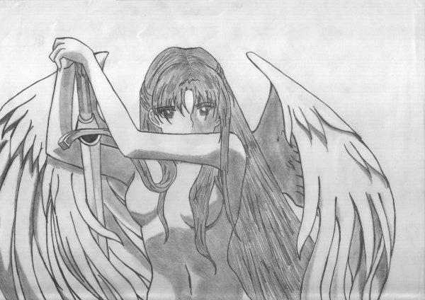 Рисунки демона с крыльями девушки