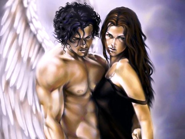 Мужчина и женщина с крыльями