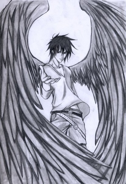 Падший ангел для срисовки аниме