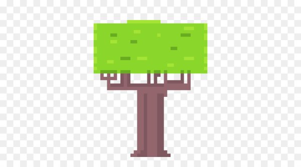 Пиксельное дерево на прозрачном фоне
