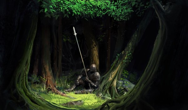 Рыцарь в лесу арт