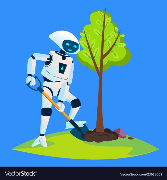 Робот сажает дерево