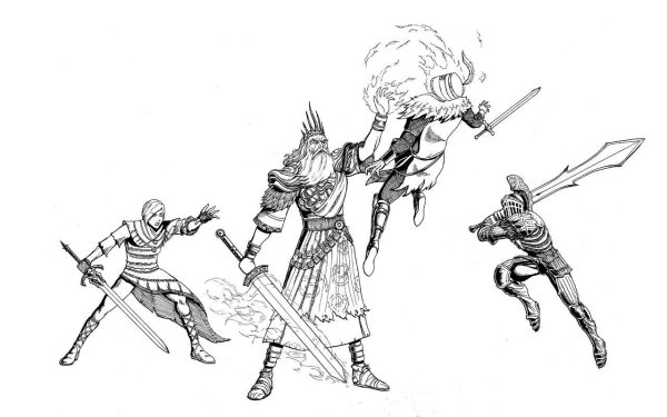 Сражение рыцарей на мечах