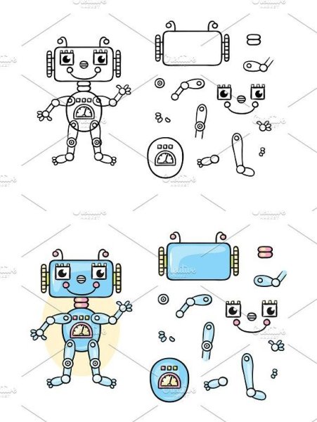 Робот по частям для детей