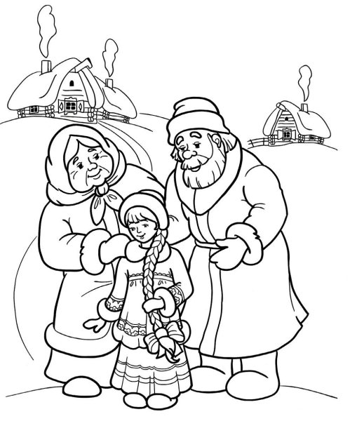 Раскраска по сказке Снегурочка для детей