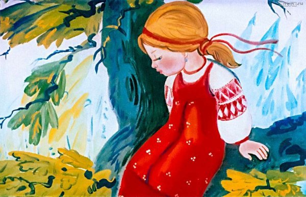 Иллюстрация к сказке девочка Снегурочка в.даль