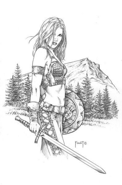 Рисунки девочки воина