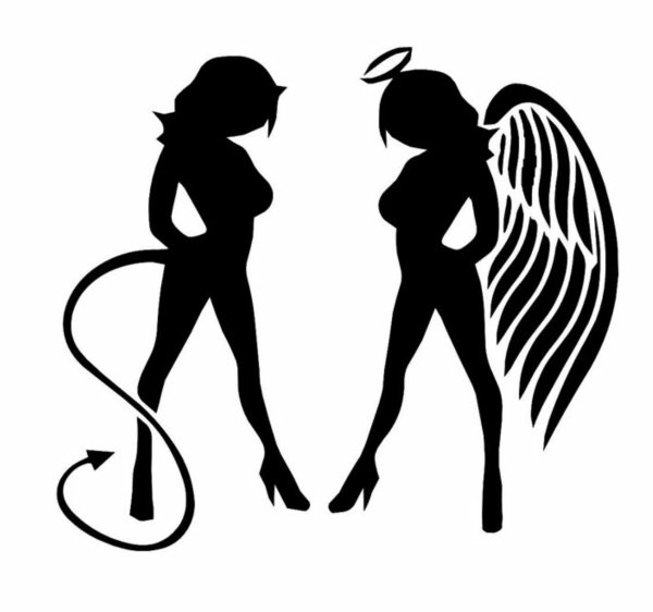 Рисунки девушка ангел и демон