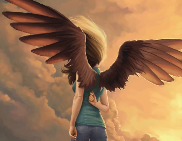 Девушка с крыльями арт