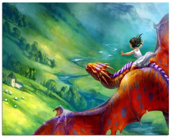 Девочка летит на драконе