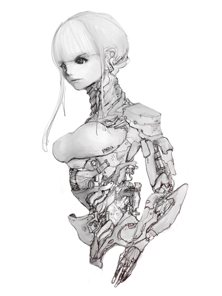 Рисунки девушка робот