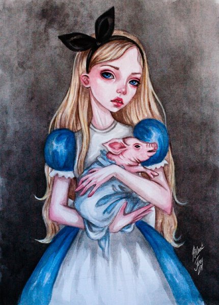 Рисунок к Алисе в стране чудес